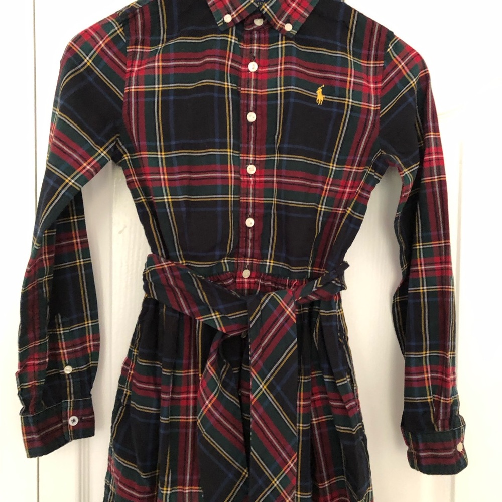 Ralph Lauren Girl  Long Sleeve Plaid Dress - Red, Blue, and Yellow size 12